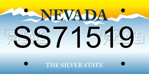 SS71519 Nevada License Plate