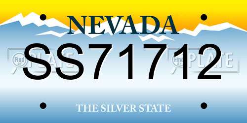 SS71712 Nevada License Plate