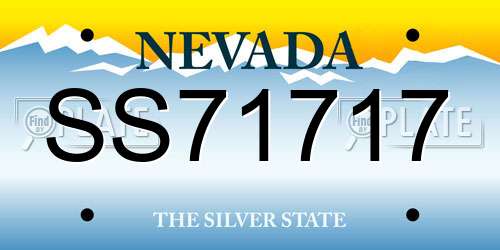 SS71717 Nevada License Plate