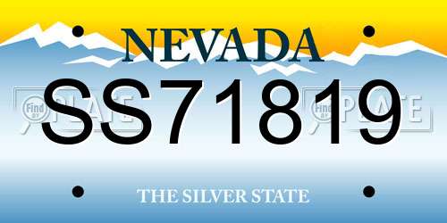 SS71819 Nevada License Plate