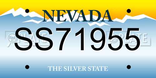 SS71955 Nevada License Plate