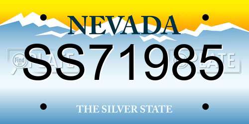 SS71985 Nevada License Plate