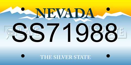 SS71988 Nevada License Plate