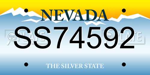 SS74592 Nevada License Plate