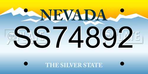 SS74892 Nevada License Plate