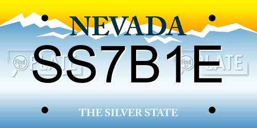 SS7B1E Nevada License Plate