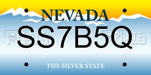 SS7B5Q Nevada License Plate