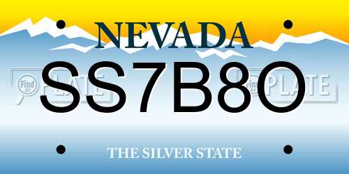 SS7B8O Nevada License Plate
