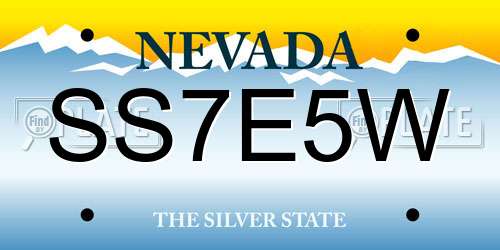 SS7E5W Nevada License Plate