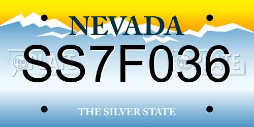 SS7F036 Nevada License Plate