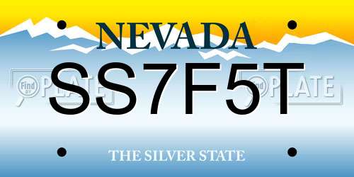 SS7F5T Nevada License Plate