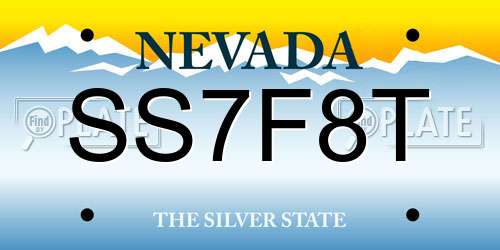 SS7F8T Nevada License Plate