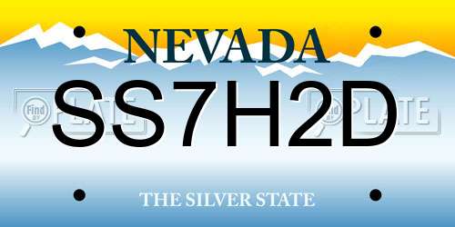 SS7H2D Nevada License Plate