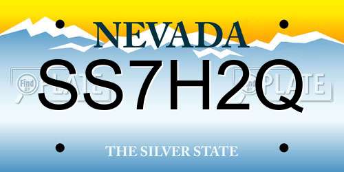 SS7H2Q Nevada License Plate