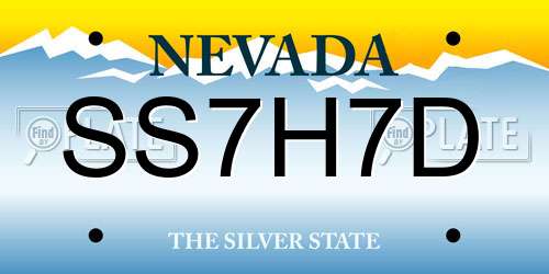 SS7H7D Nevada License Plate