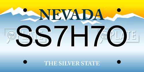 SS7H7O Nevada License Plate