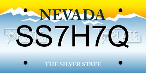 SS7H7Q Nevada License Plate