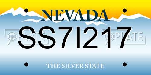 SS7I217 Nevada License Plate