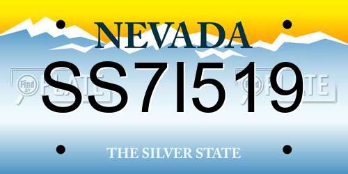 SS7I519 Nevada License Plate