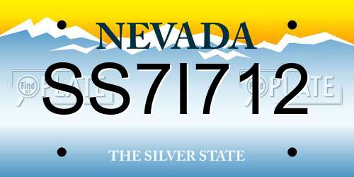 SS7I712 Nevada License Plate