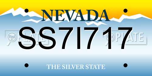 SS7I717 Nevada License Plate
