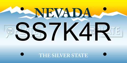 SS7K4R Nevada License Plate