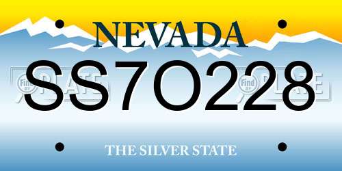SS7O228 Nevada License Plate