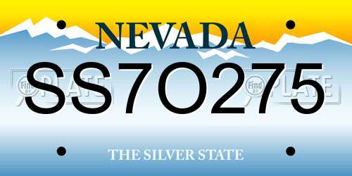 SS7O275 Nevada License Plate