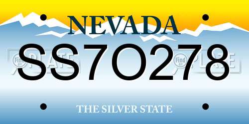 SS7O278 Nevada License Plate