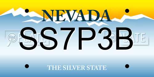 SS7P3B Nevada License Plate