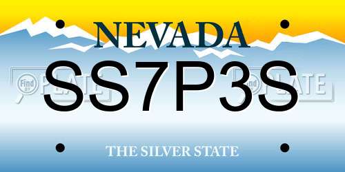SS7P3S Nevada License Plate
