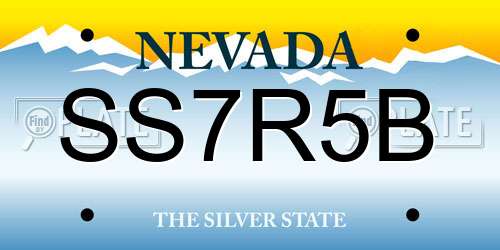 SS7R5B Nevada License Plate