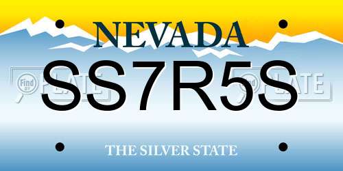 SS7R5S Nevada License Plate