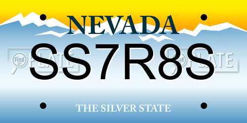 SS7R8S Nevada License Plate