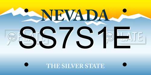 SS7S1E Nevada License Plate
