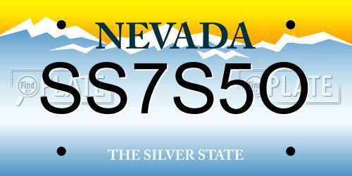 SS7S5O Nevada License Plate