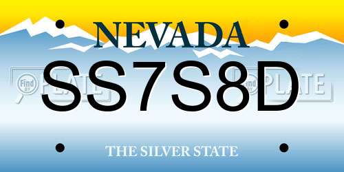 SS7S8D Nevada License Plate