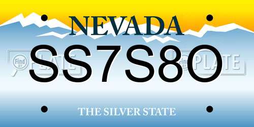 SS7S8O Nevada License Plate
