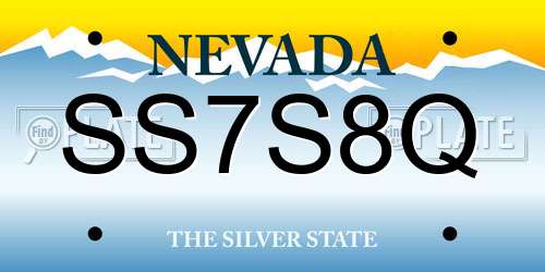 SS7S8Q Nevada License Plate