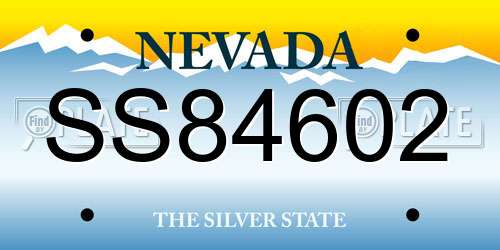 SS84602 Nevada License Plate