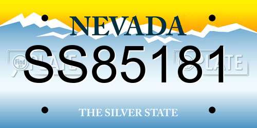 SS85181 Nevada License Plate