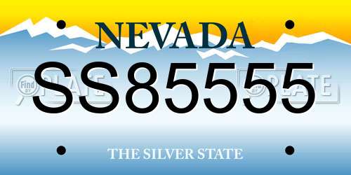 SS85555 Nevada License Plate