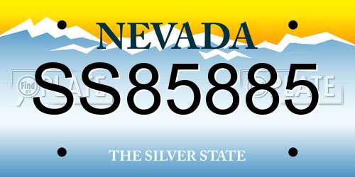SS85885 Nevada License Plate