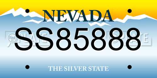 SS85888 Nevada License Plate