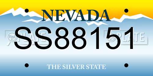 SS88151 Nevada License Plate