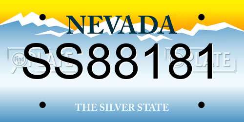 SS88181 Nevada License Plate