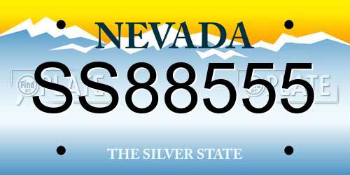SS88555 Nevada License Plate
