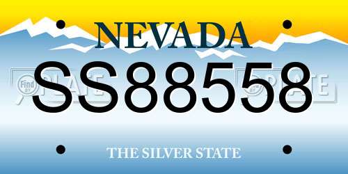 SS88558 Nevada License Plate