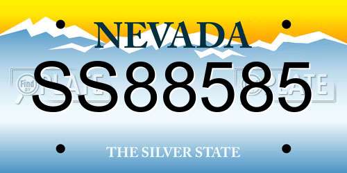 SS88585 Nevada License Plate