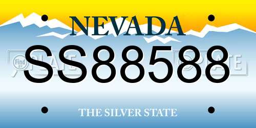 SS88588 Nevada License Plate